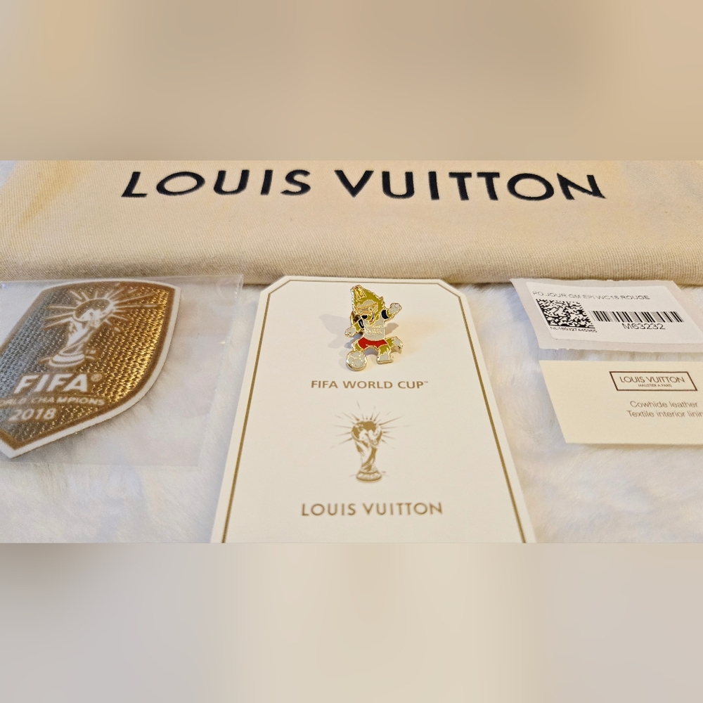 Limited Edition Louis Vuitton Epi World Cup 2018 Pochette Jour GM Clutch Bag Red - Picture 3 of 15